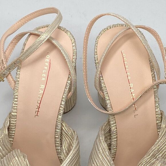 Loeffler Randall Camellia Knotted Lamé Sandals size 8 - Picture 9 of 12